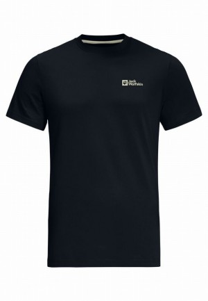 T Shirts Jack Wolfskin Essential Homme Bleu Marine | 13498919
