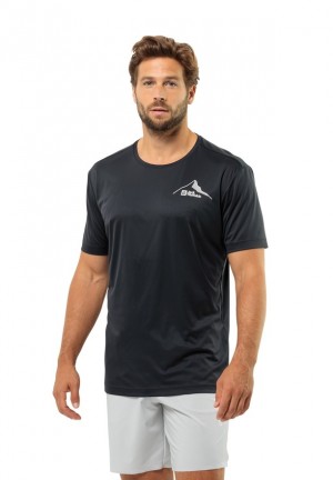 T Shirts Jack Wolfskin Peak Graphic Homme Noir | 24730477
