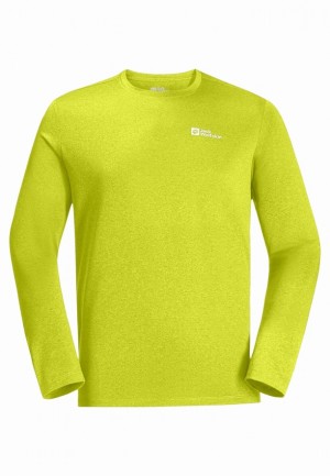 T Shirts Jack Wolfskin Skyhermal L/s Homme Jaune | 33936977