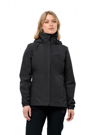 Vestes De Pluie Jack Wolfskin Stormy Point 2l Femme Noir | 46972543