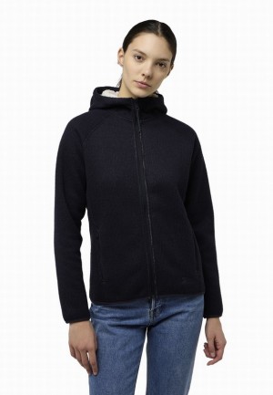 Vestes Polaires Jack Wolfskin Kaminfeuer Hooded Femme Noir | 40564804