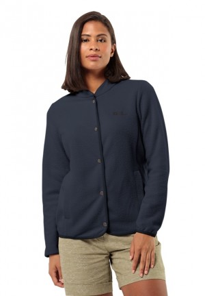 Vestes Polaires Jack Wolfskin Light Curl Femme Bleu Marine | 39305819