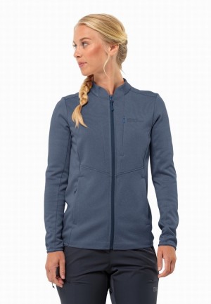 Vestes Polaires Jack Wolfskin Tervern Fz Femme Bleu | 45302109